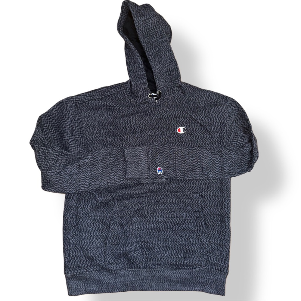 Champion Men's Gray Heathered Knit Hoodie